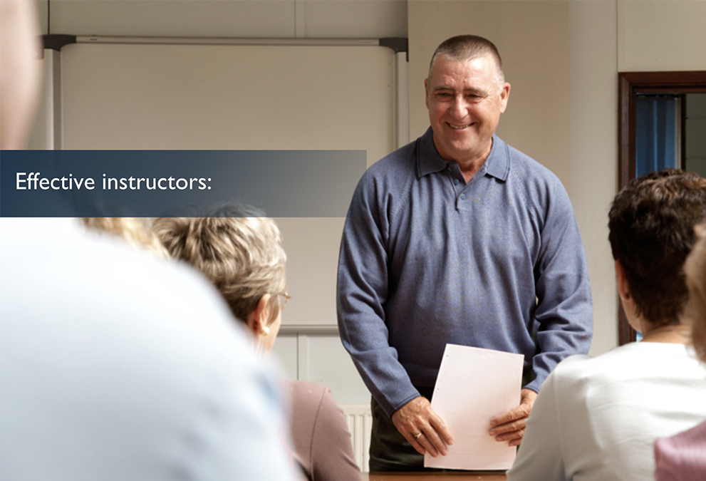 Man teaching before a class